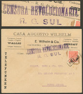 BRAZIL: "CENSURA REVOLUCIONARIA - R. G. SUL": Rara Mark Applied To A Cover Sent From Cachoeira To Porto Alegre On 21/OC/ - Maximum Cards