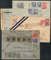 BRAZIL: 4 Airmail Covers Of Circa 1931 To 1940, Interesting! - Maximum Cards