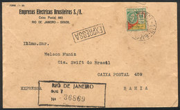 BRAZIL: Express Cover Sent From Rio To Bahia On 25/JUN/1931, Franked By RHM.C-37 ALONE, VF Quality, Rare, Catalog Value  - Cartoline Maximum