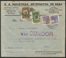 BRAZIL: Airmail Cover Sent From Sao Paulo To Bahia On 7/JUL/1931 Franked With 12,800Rs., Very Nice! - Cartes-maximum