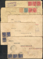 BRAZIL: 5 Registered Covers Sent From CAMPOS To Victoria And Rio De Janeiro Between 1932 And 1938, VF Quality! - Cartes-maximum