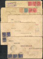 BRAZIL: 5 Registered Covers Sent From CAMPOS To Victoria And Rio De Janeiro Between 1932 And 1938, VF Quality! - Cartoline Maximum