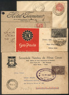 BRAZIL: 4 Covers Or Cards Used Between 1932 And 1940 Franked With Commemorative Stamps ALONE, High RHM Catalogue Value,  - Cartes-maximum