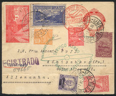 BRAZIL: ZEPPELIN: Registered Cover With Handsome Postage, Sent From Porto Alegre To Germany On 7/JUN/1933, VF Quality! - Cartoline Maximum