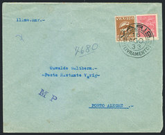 BRAZIL: Airmail Cover Sent Via VARIG From Livramento To Porto Alegre On 16/AU/1933 Franked By RHM.V-32 + Another Value,  - Cartes-maximum