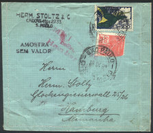 BRAZIL: ZEPPELIN: Rare Sewn Bag-envelope Containing Samples Without Value, Carried Via Zeppelin From Sao Paulo (20/SE/19 - Cartes-maximum