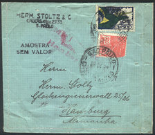 BRAZIL: ZEPPELIN: Rare Sewn Bag-envelope Containing Samples Without Value, Carried Via Zeppelin From Sao Paulo (20/SE/19 - Cartoline Maximum