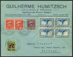 BRAZIL: Airmail Cover Sent Via VARIG From Porto Alegre To Pelotas On 22/JUN/1934, Franked By RHM.V-52 + Other Values, Ex - Cartoline Maximum