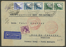 BRAZIL: ZEPPELIN FLIGHT WITH MIXED POSTAGE: Airmail Cover Sent From Berlin To Rio De Janeiro (Poste Restante) On 17/JUL/ - Cartes-maximum