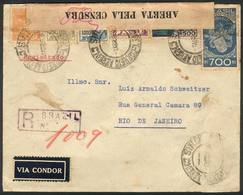 BRAZIL: Registered Airmail Cover Sent From Florianopolis To Rio De Janeiro On 1/AP/1936, Interesting CENSOR Label Of Sao - Cartoline Maximum