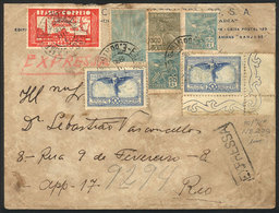 BRAZIL: Express Cover Sent From Campos To Rio On 7/JUL/1936 With Very Nice Postage, Interesting! - Cartoline Maximum