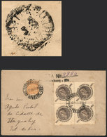 BRAZIL: Express Cover Sent From Copacabana (Rio) To ITAQUAHY On 17/AU/1936 Franked With 1,300Rs. Including A Block Of 4  - Cartoline Maximum