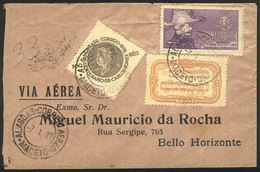 BRAZIL: Airmail Cover Sent From Maceio To Belo Horizonte On 7/JA/1937 Franked With 2,000 Consisting Of 3 Commemorative S - Cartes-maximum