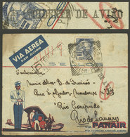 BRAZIL: PLANE WRECK: Registered Airmail Cover Sent From Belem To Rio On 15/JUN/1939 With Evidents Signs Of Fire And Wate - Cartes-maximum