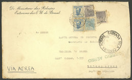 BRAZIL: Registered Airmail Cover Sent From Rio To Buenos Aires On 2/FE/1944 Franked With 14,400rs. And Interesting Doubl - Cartoline Maximum