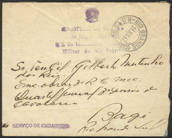 BRAZIL: Cover Sent From Rio Grande To Bagé On 31/DE/1947 With Military Free Frank And Interesting Violet Marks, VF Quali - Cartes-maximum