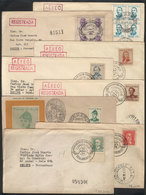 BRAZIL: 8 Covers Used Between 1959 And 1967, All Franked With Definitive Stamps And FIRST DAY Postmarks, VF! - Cartes-maximum