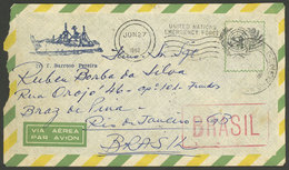 BRAZIL: Cover Posted By A Brazilian Soldier In The UNO Emergency Forces In EGYPT On 27/JUN/1962, To His Family In Rio, W - Cartoline Maximum