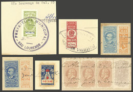 BRAZIL: 10 Documents Of Varied Periods, All With Fiscal Revenue Stamps, Some Very Scarce, For Example Of The Municipalit - Altri & Non Classificati