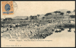 BRAZIL: SANTOS: Paquetá, Works On The Docks And Beneficencia Portuguesa, Ed.Marques Pereira, Used On 5/JUN/1906, VF Qual - Rio De Janeiro