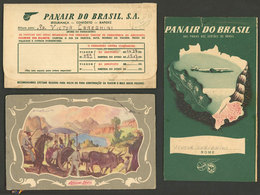 BRAZIL: 3 Old Small Folders Or Envelopes For Airplane Tickets Of Aerovías Brasil And PANAIR Do Brasil, Rare Group! - Altri & Non Classificati