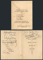 BRAZIL: Dinner Menu Of A Dinner Hosted By The Postmaster General In Honor Of His Colleges Of Denmark, Sweden, Finland An - Altri & Non Classificati