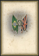 BRAZIL: Card With Flags Of Brazil And Great Britain, Cover Of A Dinner Menu?, Size 9.5 X 14 Cm - Autres & Non Classés