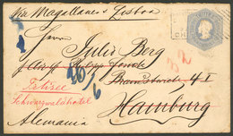 CHILE: 21/MAY/1901 Santiago - Germany: 10c. Stationery Envelope Mailed Via "Magallanes & Lisboa", Very Nice!" - Chili