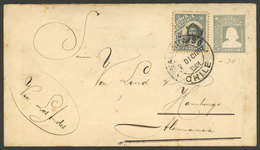 CHILE: 5c. Columbus Stationery Envelope + 10c., Sent From Valparaiso To Germany On 2/DE/1905, Very Nice! - Chili