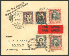 CHILE: 2/MAY/1932 Valparaíso - Germany, Card Flown By ZEPPELIN, With Arrival Mark On Front Of Friedrichshafen 10/MAY, Ve - Chile