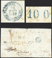 CUBA: Front Of An Official Folded Cover Sent From PUERTO PRÍNCIPE To Habana On 16/OC/1850, With Green Datestamp + "100"  - Autres & Non Classés