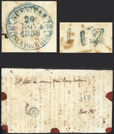 CUBA: Front Of An Official Folded Cover Sent From NUEVITAS To Puerto Principe On 20/NO/1856, With Dispatching Datestamp  - Autres & Non Classés