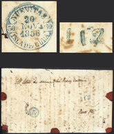 CUBA: Front Of An Official Folded Cover Sent From NUEVITAS To Puerto Principe On 20/NO/1856, With Dispatching Datestamp  - Sonstige & Ohne Zuordnung