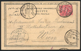 EGYPT: Postcard With View Of An "Arab Trainer", Sent From LOUXOR To Wien On 26/DE/1901, With Interesting Cancels Of "LOU - Brieven En Documenten