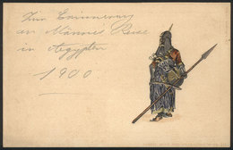 EGYPT: Medieval Worrier, Saracen? EMBOSSED Postcard, Circa 1900, VF Quality - Sonstige & Ohne Zuordnung