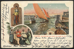 EGYPT: CAIRO: Kasr El-Nil Bridge And Egyptian Types, Ed. Carlo Mieli, Sent From Cairo To Austria In AU/1901, VF Quality! - Other & Unclassified