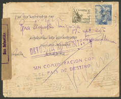 SPAIN: RARE ROUTING And Good Marks: Cover Sent From SAN SEBASTIAN To Germany On 10/OC/1945, IT WAS CENSORED AT ORIGIN, I - Lettres & Documents