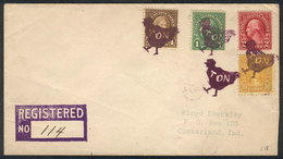 UNITED STATES: Registered Cover Sent From Zionsville To Cumberland On 10/JA/1931 With Interesting Semi-mute Cancel, VF Q - Marcophilie