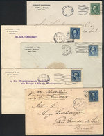 UNITED STATES: 5 Covers Sent To Brazil Between 1915 And 1917, Interesting Postages! - Marcophilie