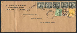 UNITED STATES: Airmail Cover Sent From Boston To Rio De Janeiro On 11/NO/1933, Nice Postage Of $1, VF Quality! - Marcophilie