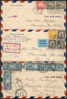 UNITED STATES: 3 Covers Sent To Brazil In 1937/8, Nice Postages! - Marcophilie