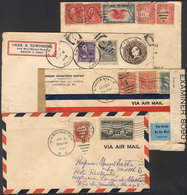UNITED STATES: 4 Covers Posted (mostly To Brazil) Between 1939 And 1950, Interesting! - Marcophilie