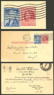 UNITED STATES: Postal Card (postal Stationery) Uprated With 5c. Stamp With Nice PERFIN, Sent To Rio De Janeiro On 20/JUL - Marcophilie