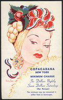 UNITED STATES: COPACABANA Nightclub Of New York, Old Advertising Postcard, Ed. Wesley Morse, VF! - Autres & Non Classés