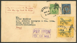 PHILIPPINES: Airmail Cover Sent From Manila To Brazil On 4/MAR/1934, Nice Postage, Very Rare Destination! - Filippine