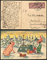 FINLAND: New Year Postcard Sent From Sampere To Berlin On 4/JA/1930, VF Quality! - Autres & Non Classés