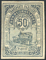 FRANCE: Compagnie Des Transports Parisiens Par Le Matériel Des Omnibus, Bon De Transport, Paquet, 50c. Issued In 1878, W - Andere & Zonder Classificatie