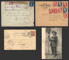 FRANCE: 2 Covers + 1 PC Sent To Brazil Between 1903 And 1946, Also A Nice PC: "types Toulosains", Fine Quality!" - Autres & Non Classés