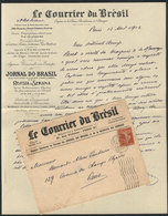 FRANCE: Cover (with Its Original Letter) With Nice Corner Card Of "Le Courrier Du Brésil", Used In Paris On 12/AP/1916,  - Autres & Non Classés