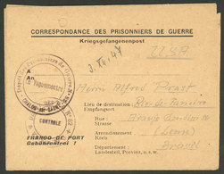 FRANCE: 3/DE/1947 Chalon-sur-Saone - BRAZIL: Letter Of A German Prisoner Of War Sent To Brazil, With Arrival Backstamp O - Autres & Non Classés